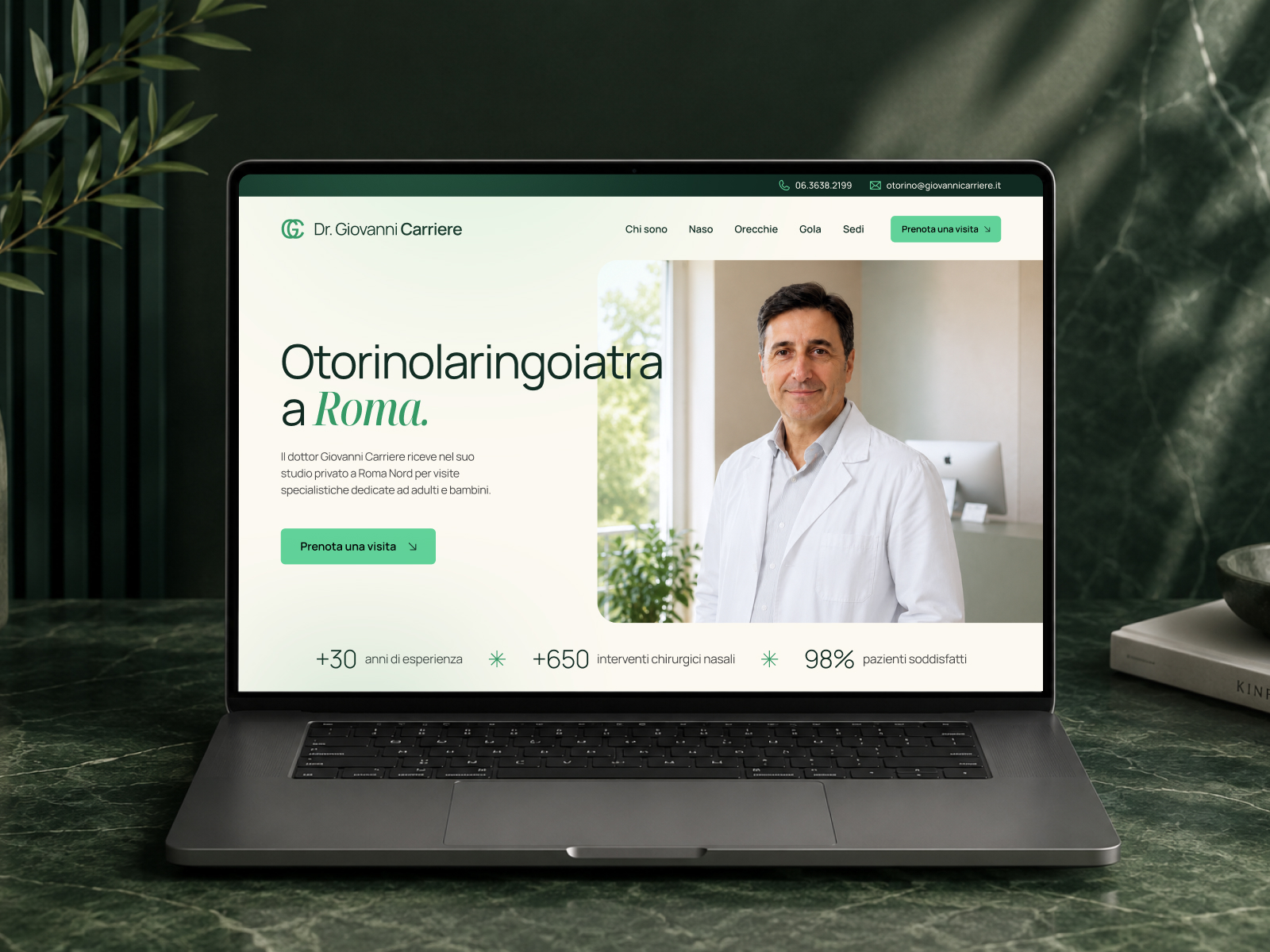Website design for Dr. Carriere, ENT Specialist